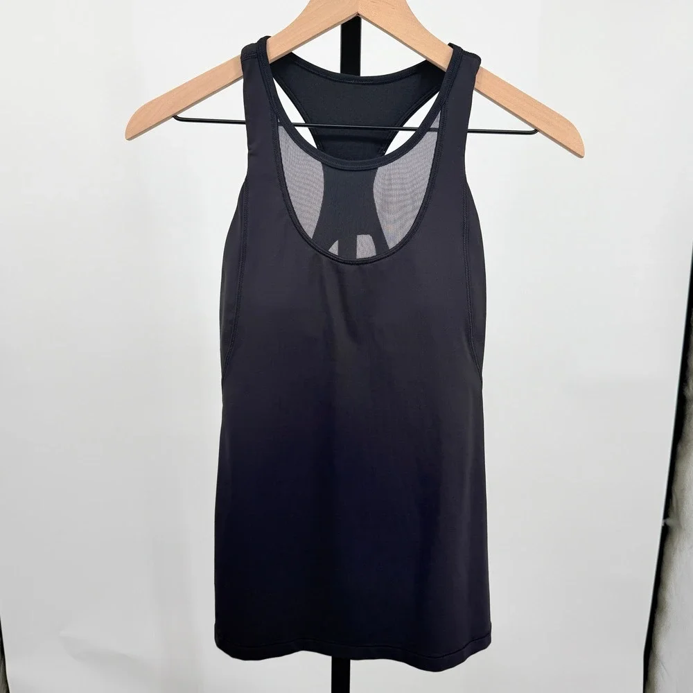 Lululemon Athletic Tank Top Size 6 Mesh Racerback Built‎ In Bra Workout Yoga
